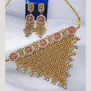 NAFJ Maharani Style Pota Stone And Pearl Choker Necklace Set