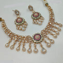 NAFJ Designer Polki Kundan Stone And Austrian Stone Necklace Set
