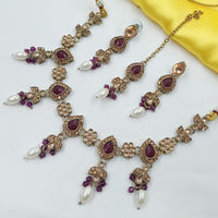 NAFJ Elegant Crystal Stone And Beads Necklace Set