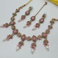 NAFJ Elegant Crystal Stone And Beads Necklace Set