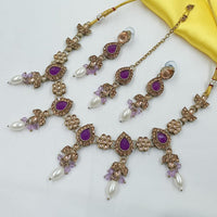 NAFJ Elegant Crystal Stone And Beads Necklace Set