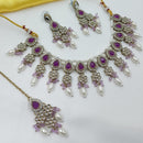NAFJ Elegant Crystal Stone And Kundan Stone Beads Necklace Set