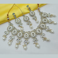 NAFJ Elegant Crystal Stone And Kundan Stone Beads Necklace Set