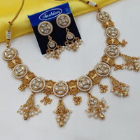 NAFJ Elegant Pota Stone And Pearl Necklace Set