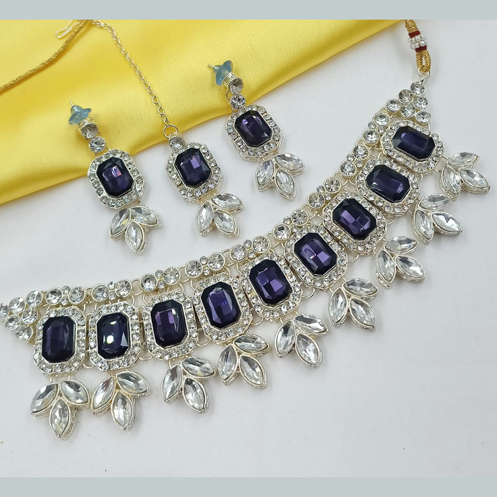 NAFJ Elegant Crystal Stone And Austrian Stone Choker Necklace Set