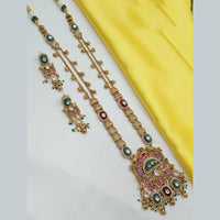 NAFJ Elegant Pota Stone And Pearl Long Necklace Set