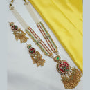 NAFJ Elegant Pota Stone And Pearl Long Necklace Set