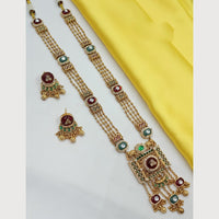 NAFJ Elegant Pota Stone And Pearl Long Necklace Set