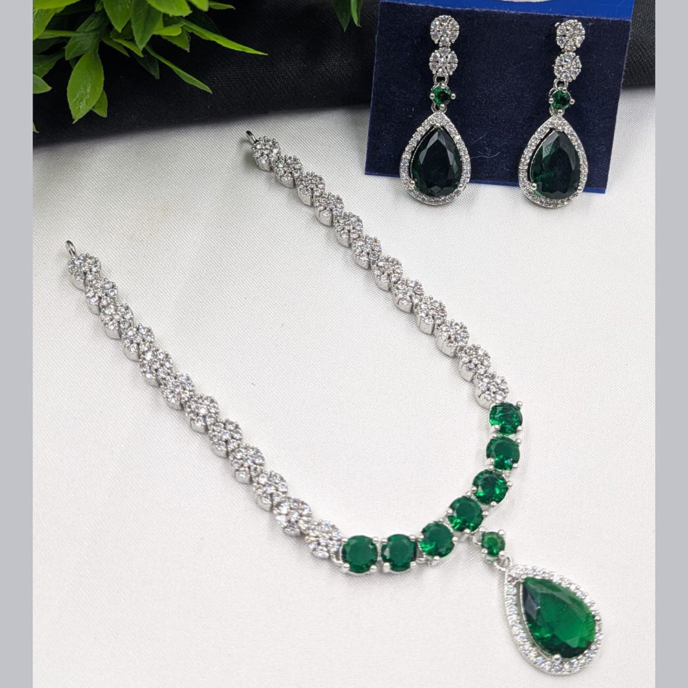 NAFJ Sparkling American Daimonds For Modern Elegance Necklace Set