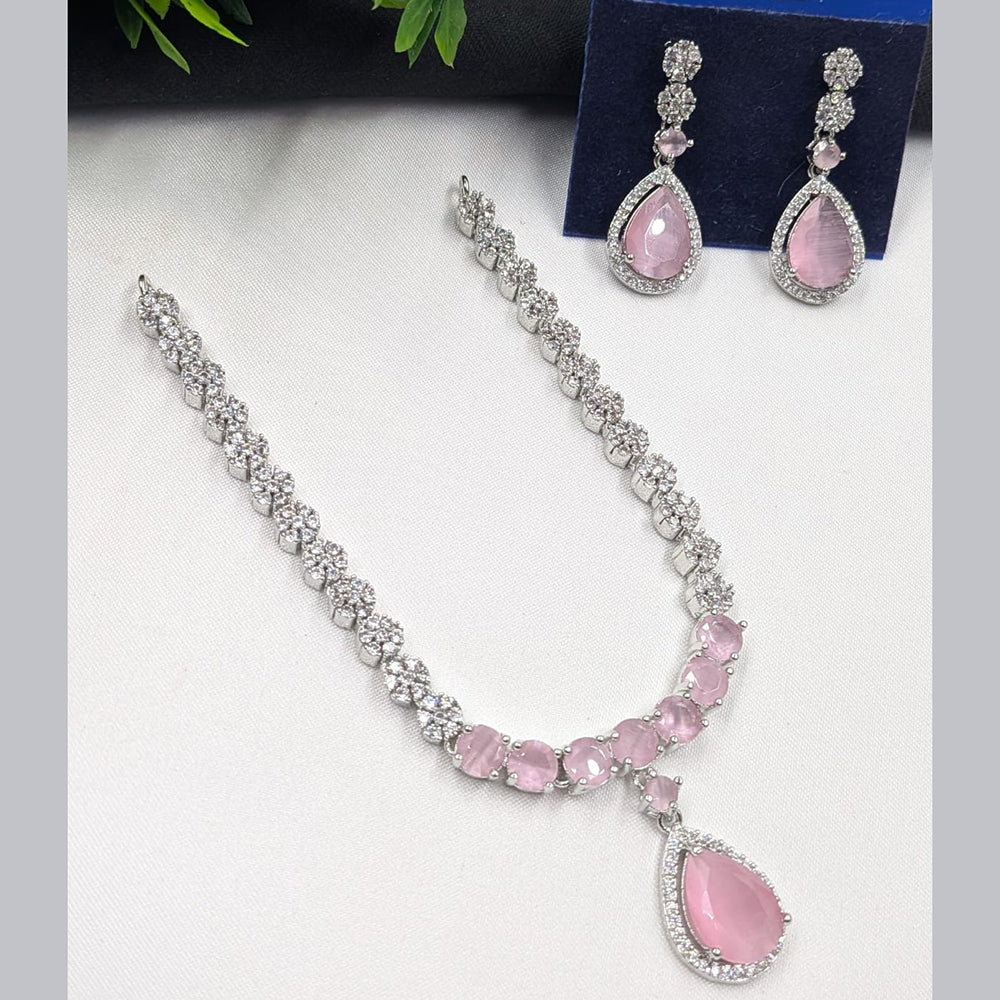 NAFJ Sparkling American Daimonds For Modern Elegance Necklace Set
