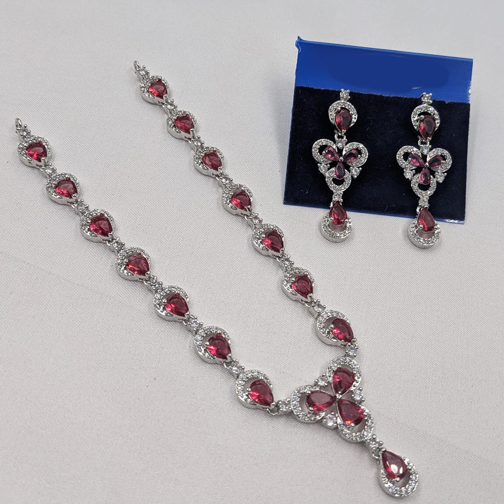 NAFJ Sparkling American Daimonds For Modern Elegance Necklace Set
