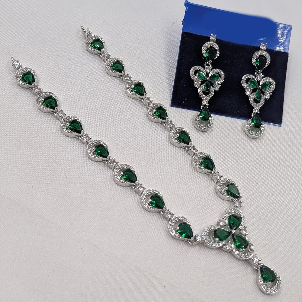 NAFJ Sparkling American Daimonds For Modern Elegance Necklace Set