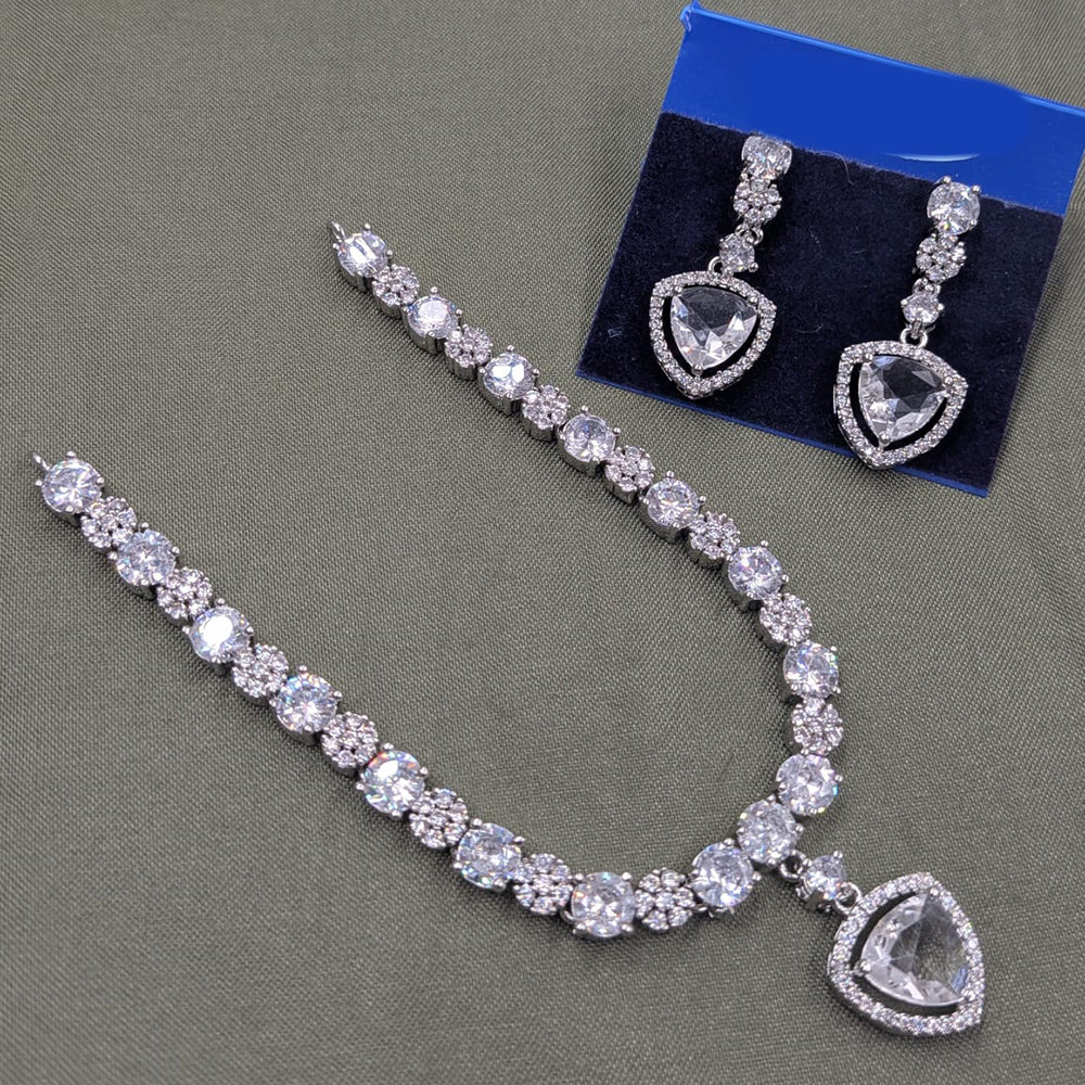 NAFJ Sparkling American Daimonds For Modern Elegance Necklace Set