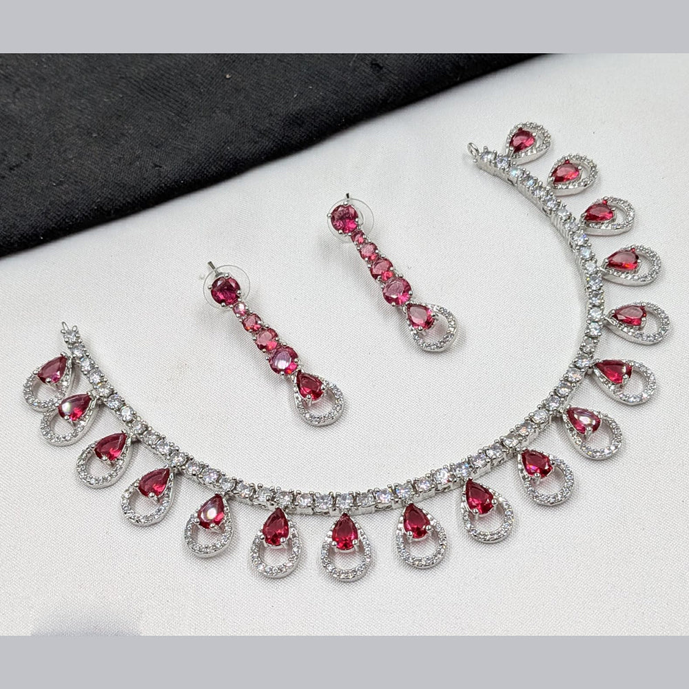 NAFJ Sparkling American Daimonds For Modern Elegance Necklace Set