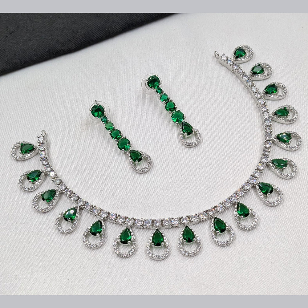 NAFJ Sparkling American Daimonds For Modern Elegance Necklace Set