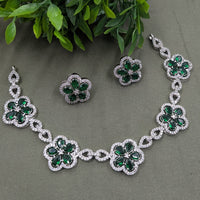 NAFJ Sparkling American Daimonds For Modern Elegance Necklace Set