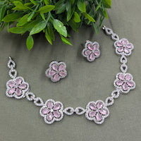 NAFJ Sparkling American Daimonds For Modern Elegance Necklace Set