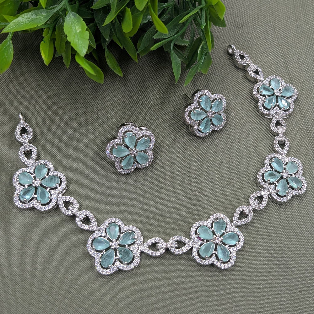 NAFJ Sparkling American Daimonds For Modern Elegance Necklace Set