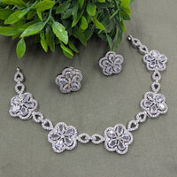 NAFJ Sparkling American Daimonds For Modern Elegance Necklace Set