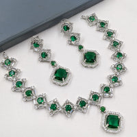 NAFJ Sparkling American Daimonds For Modern Elegance Necklace Set