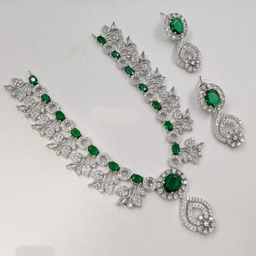NAFJ Sparkling American Daimonds For Modern Elegance Necklace Set
