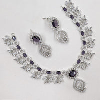 NAFJ Sparkling American Daimonds For Modern Elegance Necklace Set