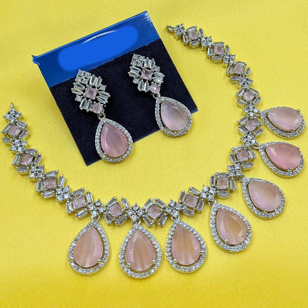 NAFJ Sparkling American Daimonds For Modern Elegance Necklace Set