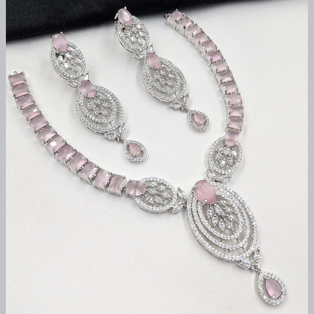 NAFJ Sparkling American Daimonds For Modern Elegance Necklace Set