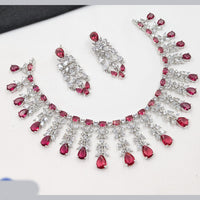 NAFJ Sparkling American Daimonds For Modern Elegance Necklace Set
