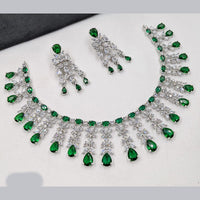 NAFJ Sparkling American Daimonds For Modern Elegance Necklace Set