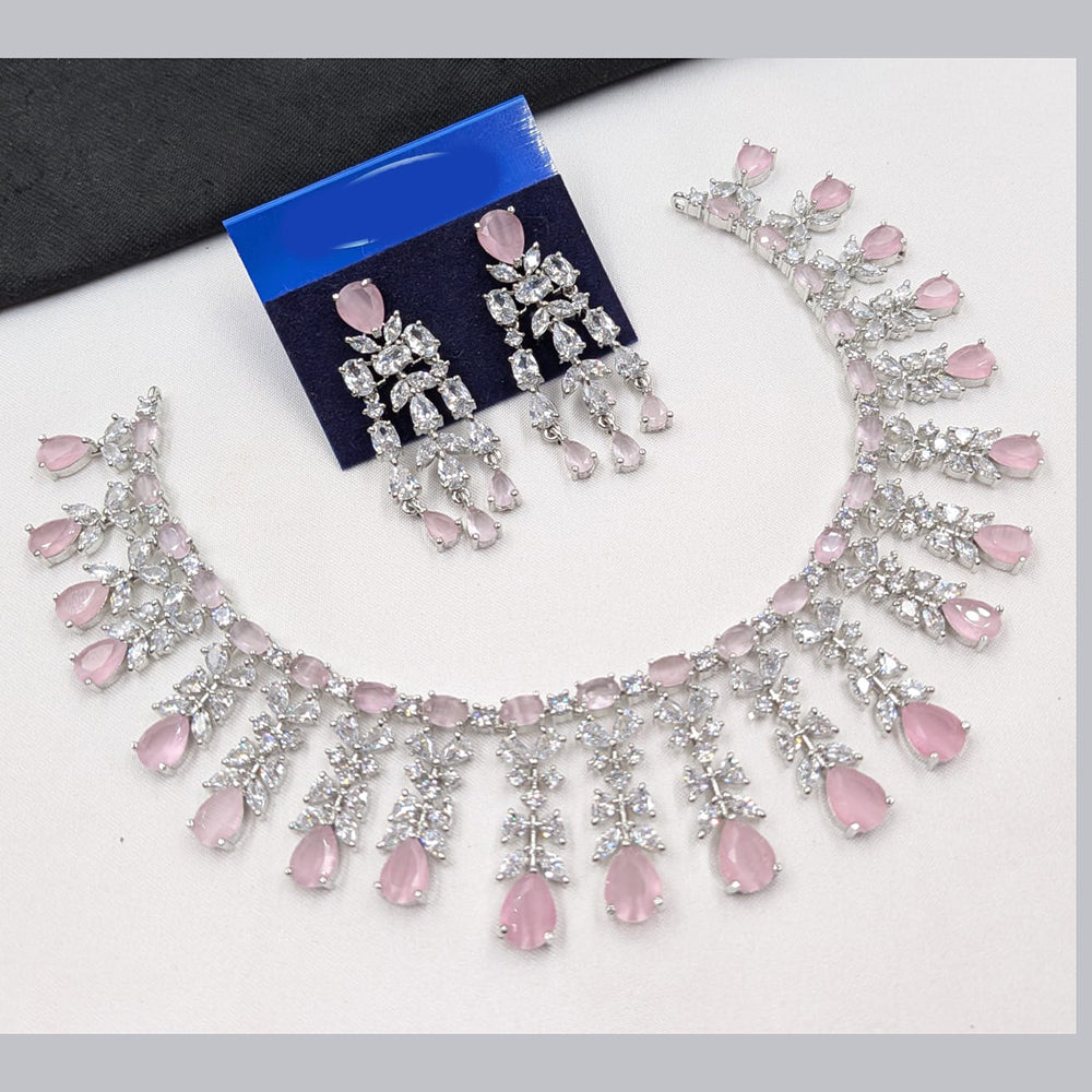NAFJ Sparkling American Daimonds For Modern Elegance Necklace Set