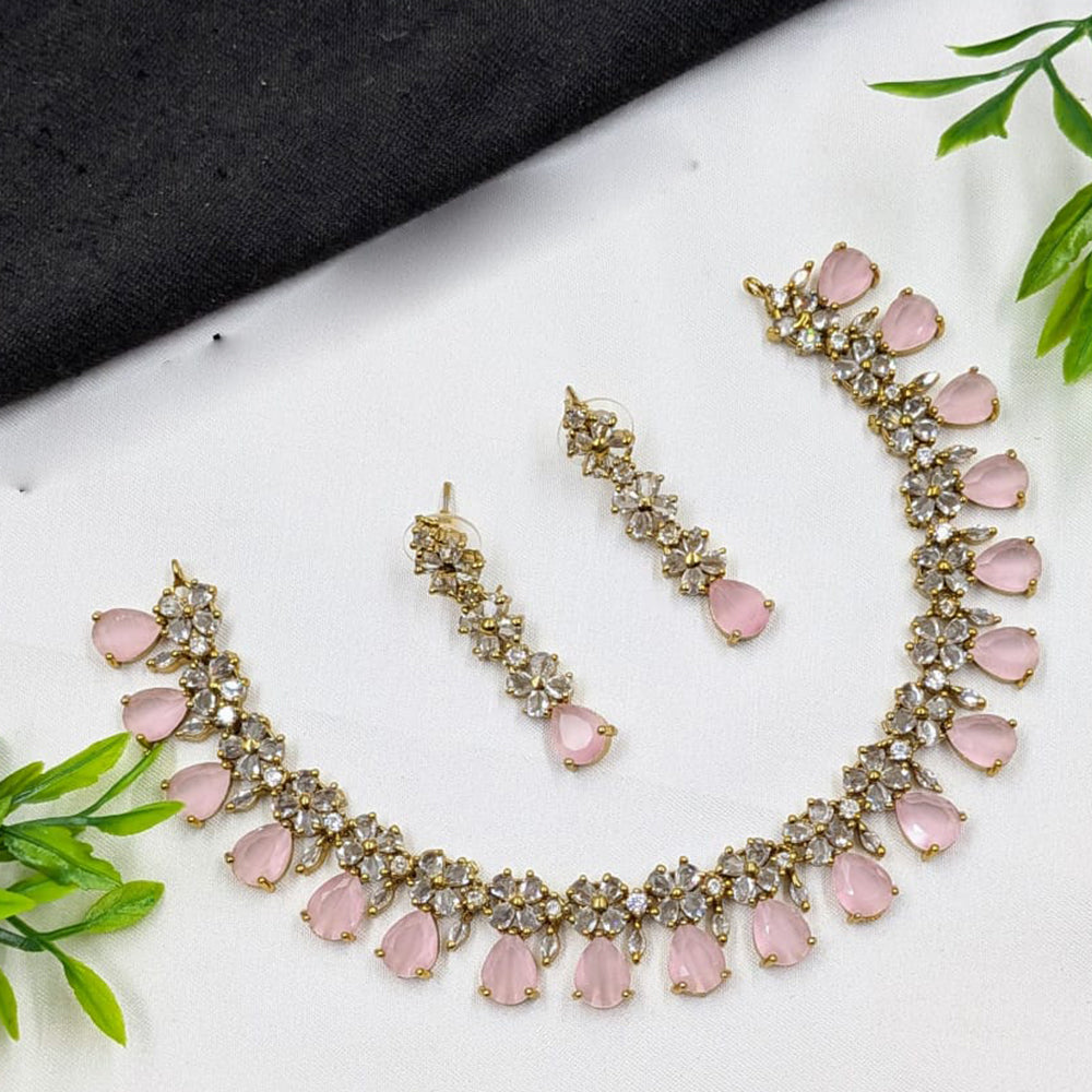 NAFJ Sparkling American Daimonds For Modern Elegance Necklace Set