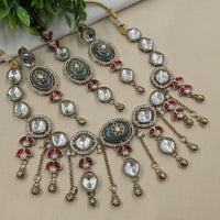 NAFJ Premium Pota Stone And Austrian Stone Necklace Set for Women