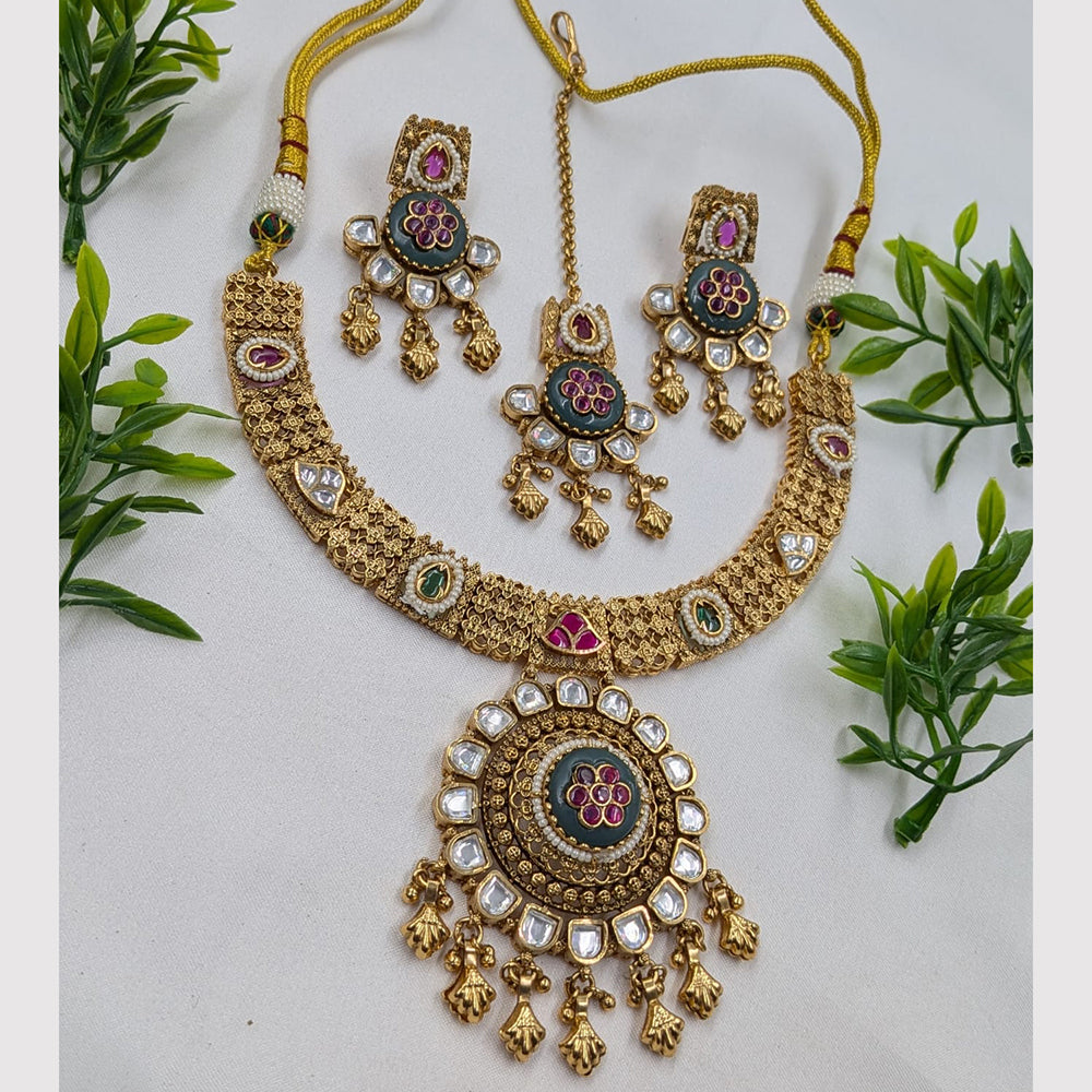NAFJ Premium Pota Stone Necklace Set for Women