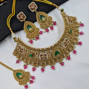 NAFJ Heavy Pota Stone And Pearl Choker Necklace Set for Women