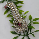 NAFJ Royal Groom Kundan Stone Brooch For Men Kalangi (Safa \ Padgdi)