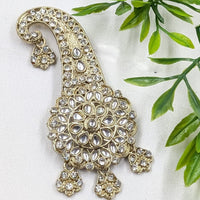 NAFJ Royal Groom Kundan Stone Brooch For Men Kalangi (Safa \ Padgdi)