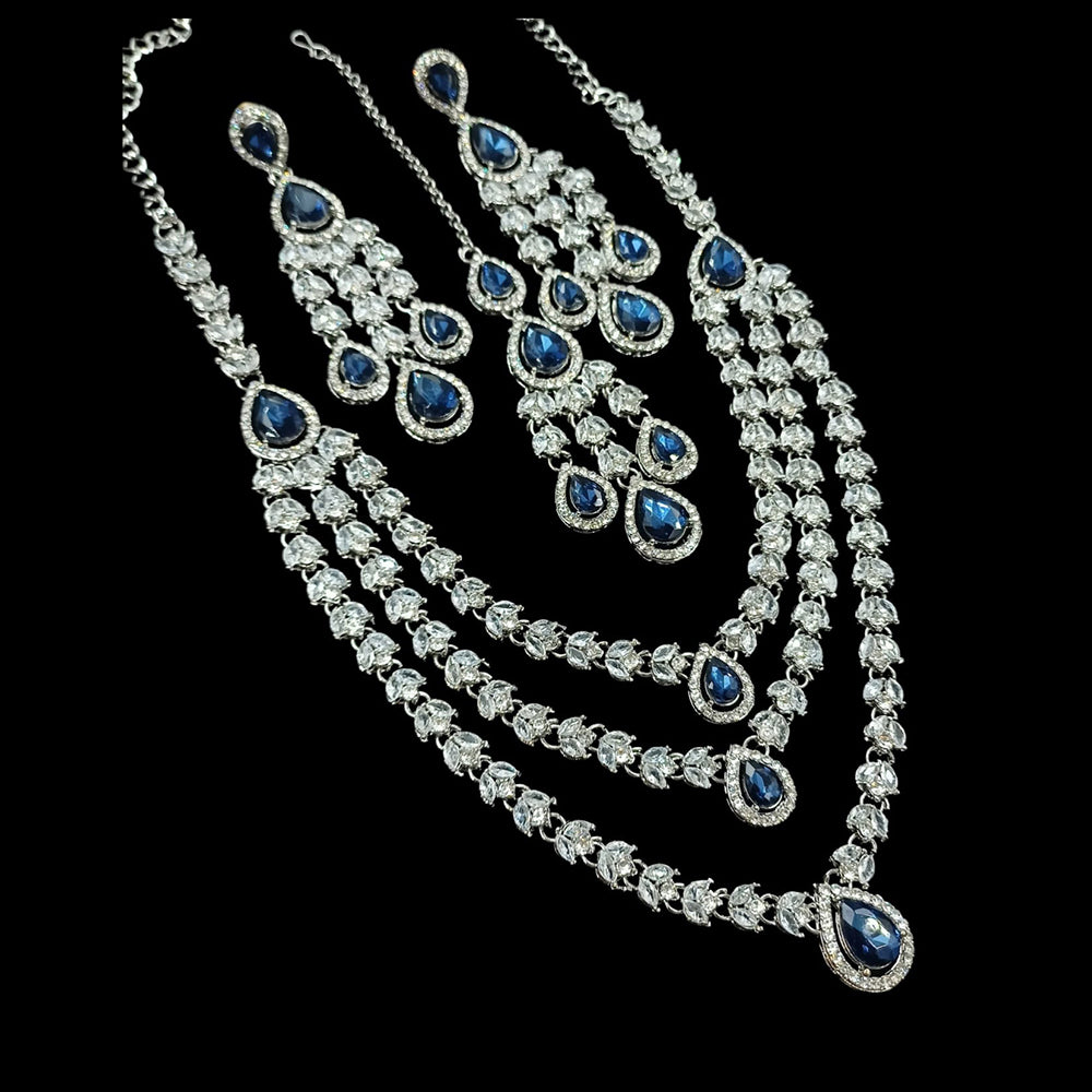 NAFJ Sparkling American Daimonds For Modern Elegance Necklace Set