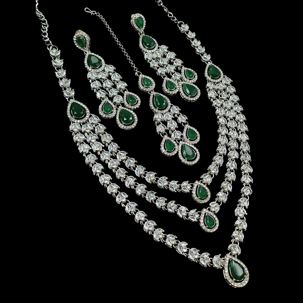 NAFJ Sparkling American Daimonds For Modern Elegance Necklace Set