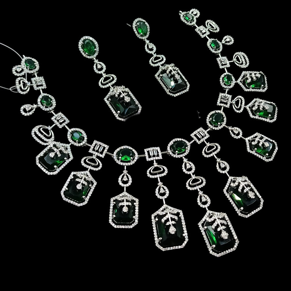 NAFJ Sparkling American Daimonds For Modern Elegance Necklace Set