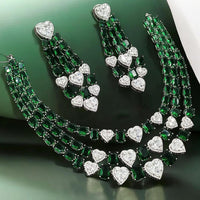 NAFJ Sparkling American Daimonds For Modern Elegance Necklace Set