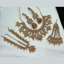 NAFJ Royal Crystal Stone And Beads Necklace Set With Earrings, Maang Tikka & Passa