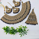 NAFJ Gold Plated Crystal Stone And Beads Necklace Set