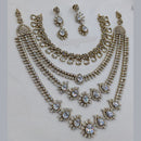 NAFJ Sparkling American Daimonds For Modern Elegance Double Necklace Set