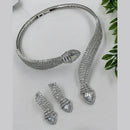 NAFJ Silver Plated American Daimonds For Modern Elegance Necklace Set