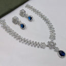 NAFJ Silver Plated American Daimonds For Modern Elegance Necklace Set