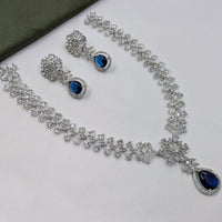 NAFJ Silver Plated American Daimonds For Modern Elegance Necklace Set