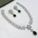 NAFJ Silver Plated American Daimonds For Modern Elegance Necklace Set