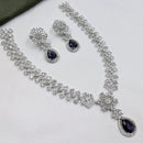 NAFJ Silver Plated American Daimonds For Modern Elegance Necklace Set
