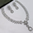 NAFJ Silver Plated American Daimonds For Modern Elegance Necklace Set